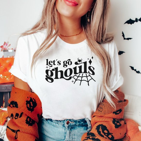 Let's Go Ghouls  Halloween Tee Unisex Short Sleeve T-shirt Halloween Shirt - Picture 5 of 5